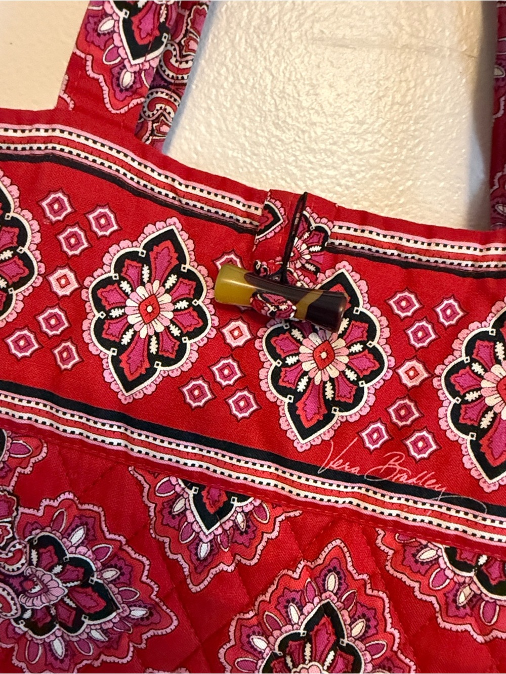 RETIRED Vera Bradley “Frankley Scarlet” red pattern tote - Picture 2 of 4